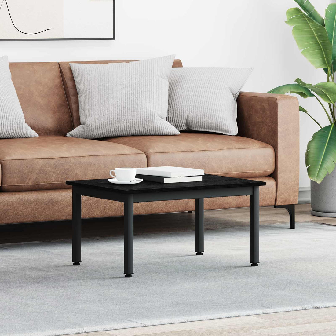 vidaXL Mesa de Café Roble Negro 70 x 50 x 36 cm Madera de ingeniería