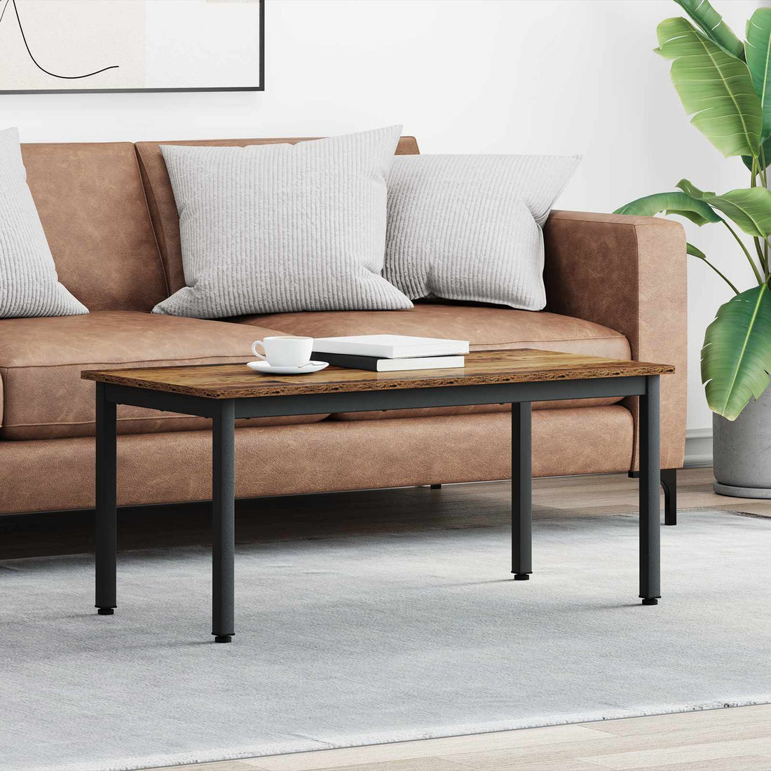 vidaXL Mesa de Café Madera vieja 100 x 50 x 45 cm Madera de ingeniería