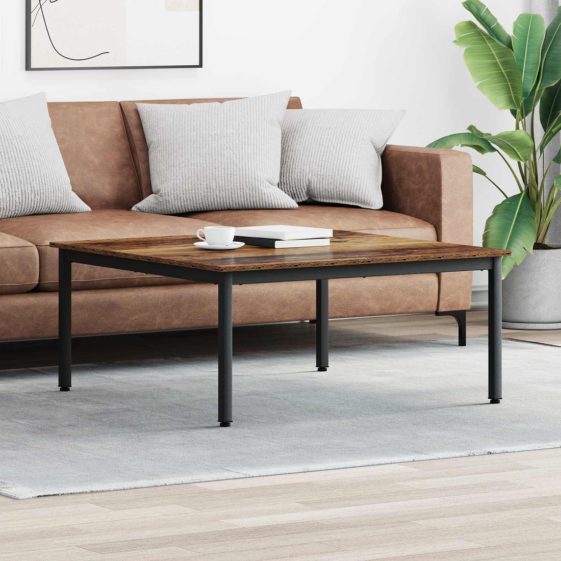 vidaXL Mesa de Café Madera vieja 100 x 100 x 45 cm