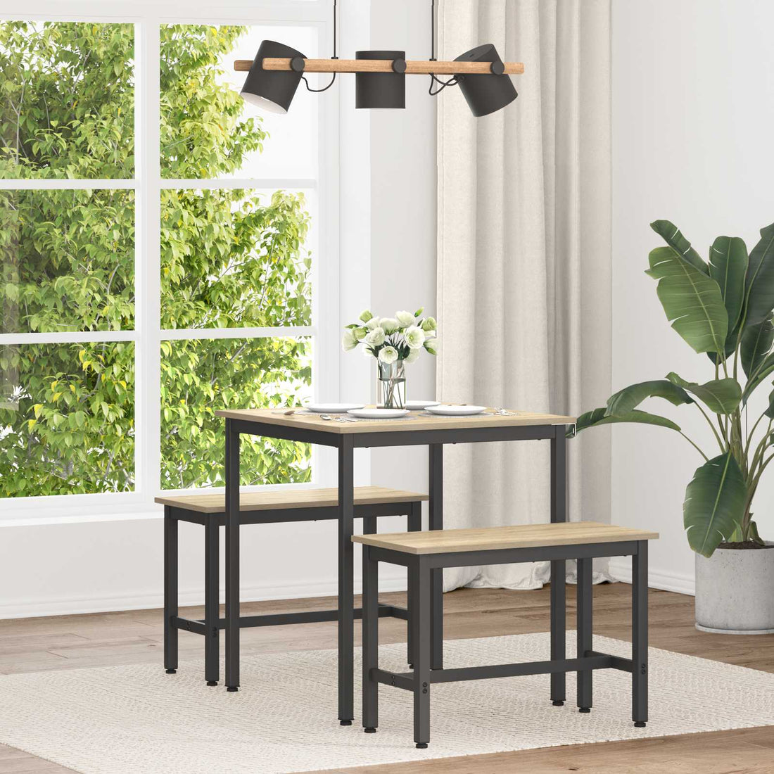 vidaXL Mesas de comedor 70 x 70 x 75 cm Madera de ingeniería Cuadrado