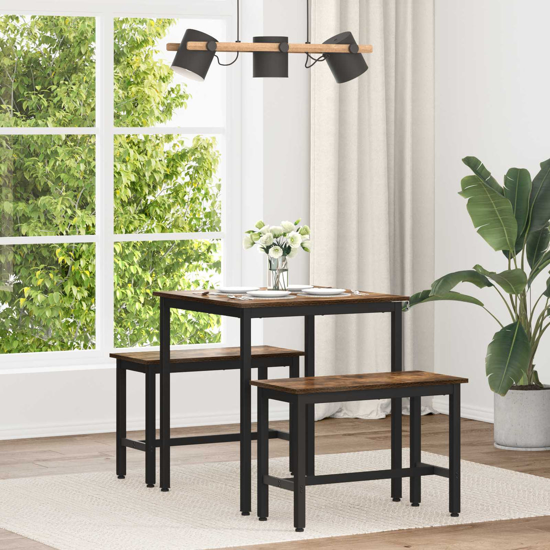 vidaXL Mesas de comedor 70 x 70 x 75 cm Madera de ingeniería Cuadrado