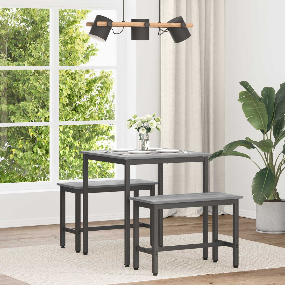 vidaXL Mesas de comedor 70 x 70 x 75 cm Madera de ingeniería Cuadrado