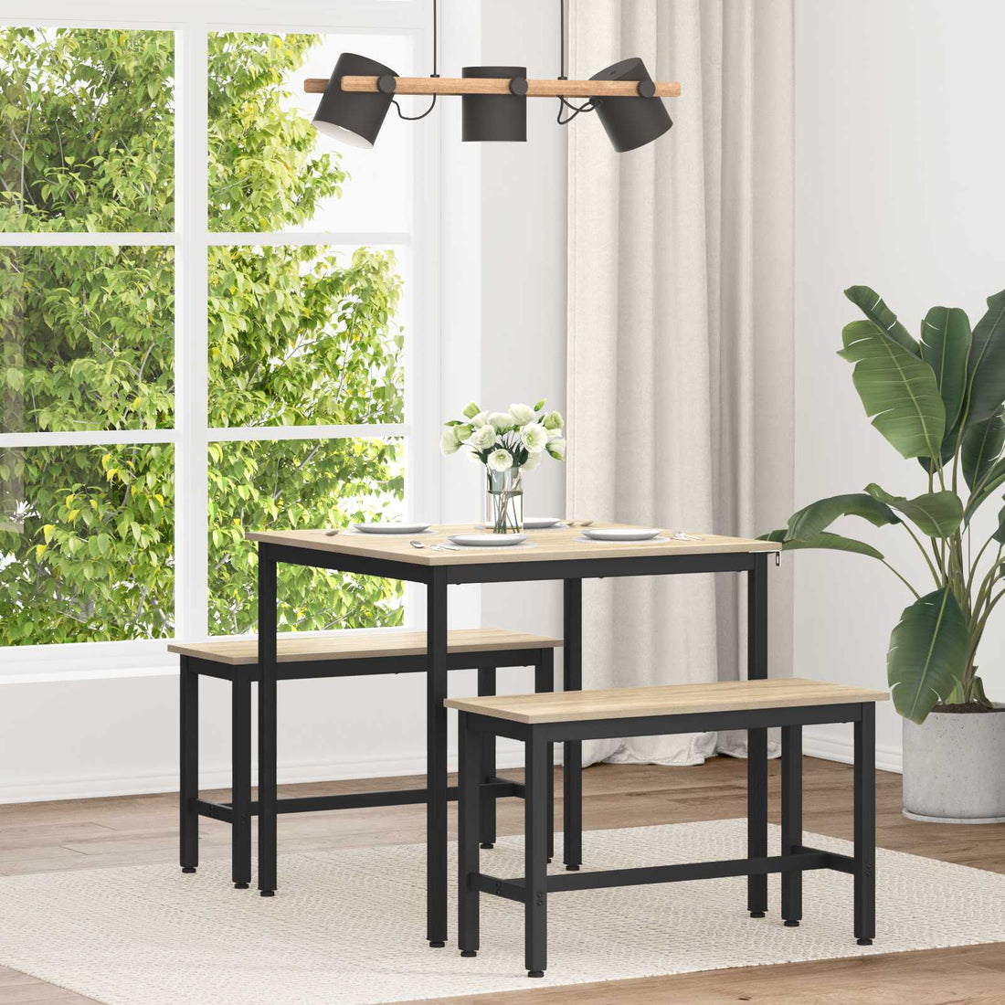 vidaXL Mesas de comedor 80 x 80 x 75 cm Madera de ingeniería Cuadrado