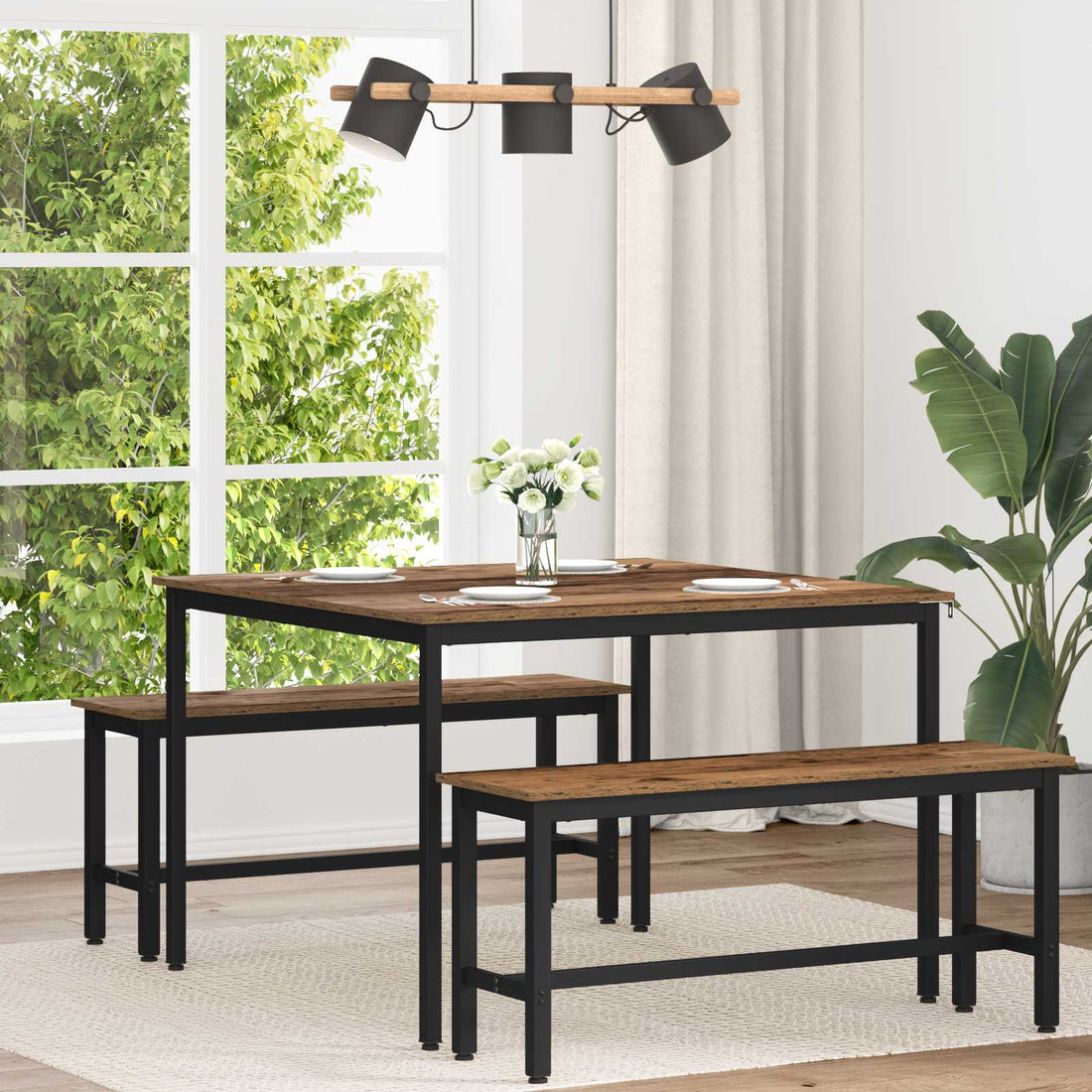 vidaXL Mesas de comedor 110 x 110 x 75 cm Madera de ingeniería