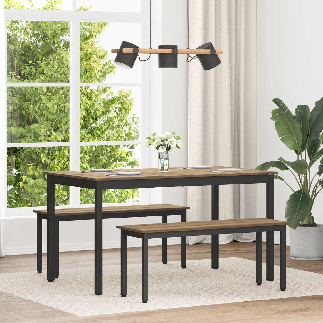 vidaXL Mesas de comedor 140 x 80 x 75 cm Madera de ingeniería