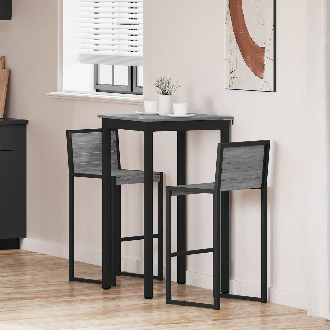 vidaXL Mesa de barra de pie Madera de ingeniería Cuadrado