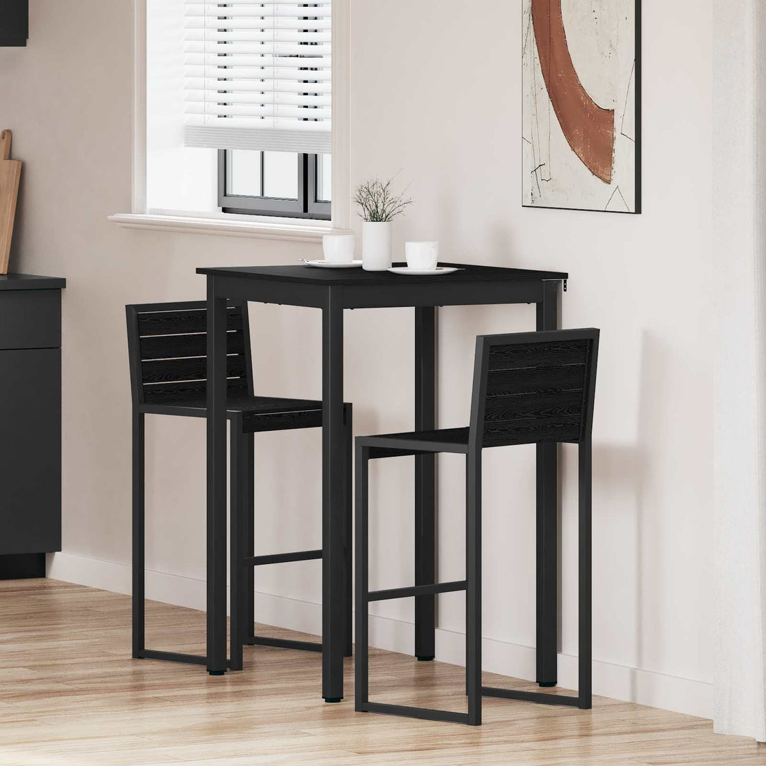 vidaXL Mesa de barra de pie Madera de ingeniería Cuadrado