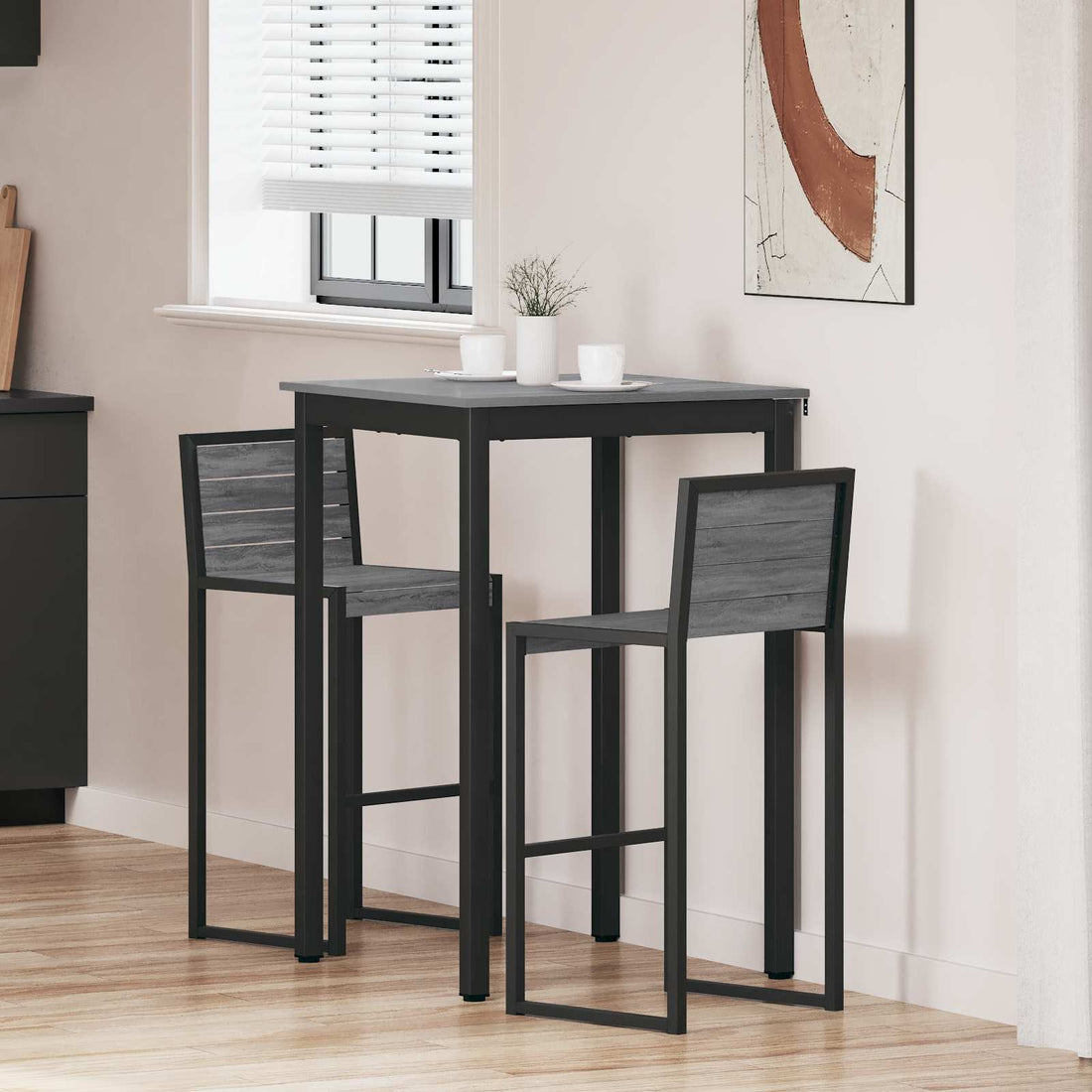 vidaXL Mesa de barra de pie Madera de ingeniería Cuadrado