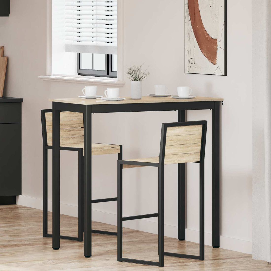 vidaXL Mesa de barra de pie Madera de ingeniería Rectangular
