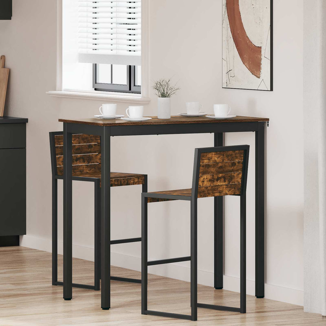 vidaXL Mesa de barra de pie Madera de ingeniería Rectangular