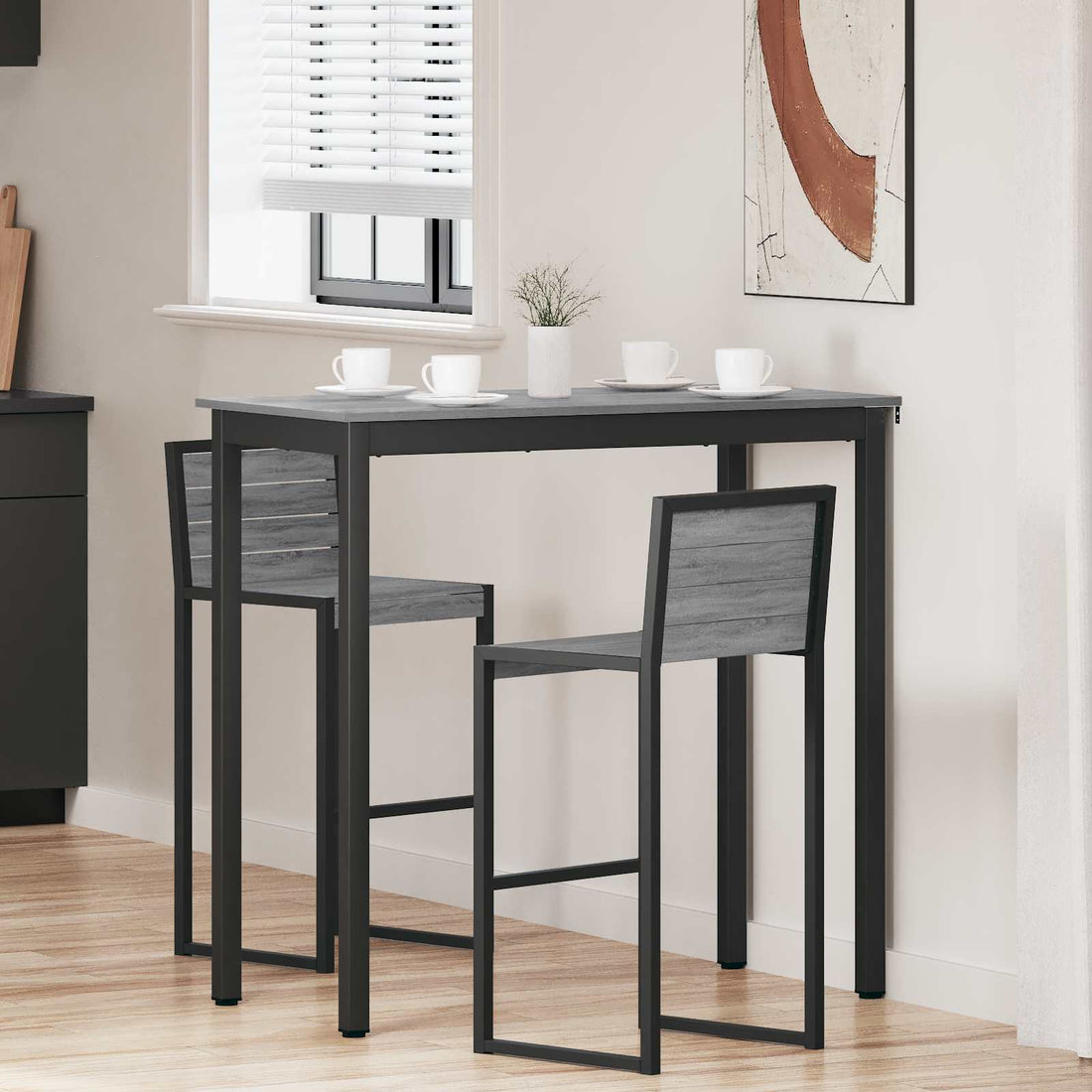 vidaXL Mesa de barra de pie Madera de ingeniería Rectangular