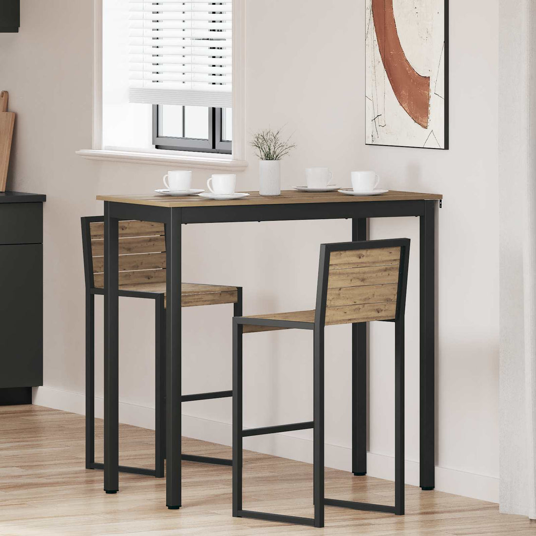 vidaXL Mesa de barra de pie Madera de ingeniería Rectangular