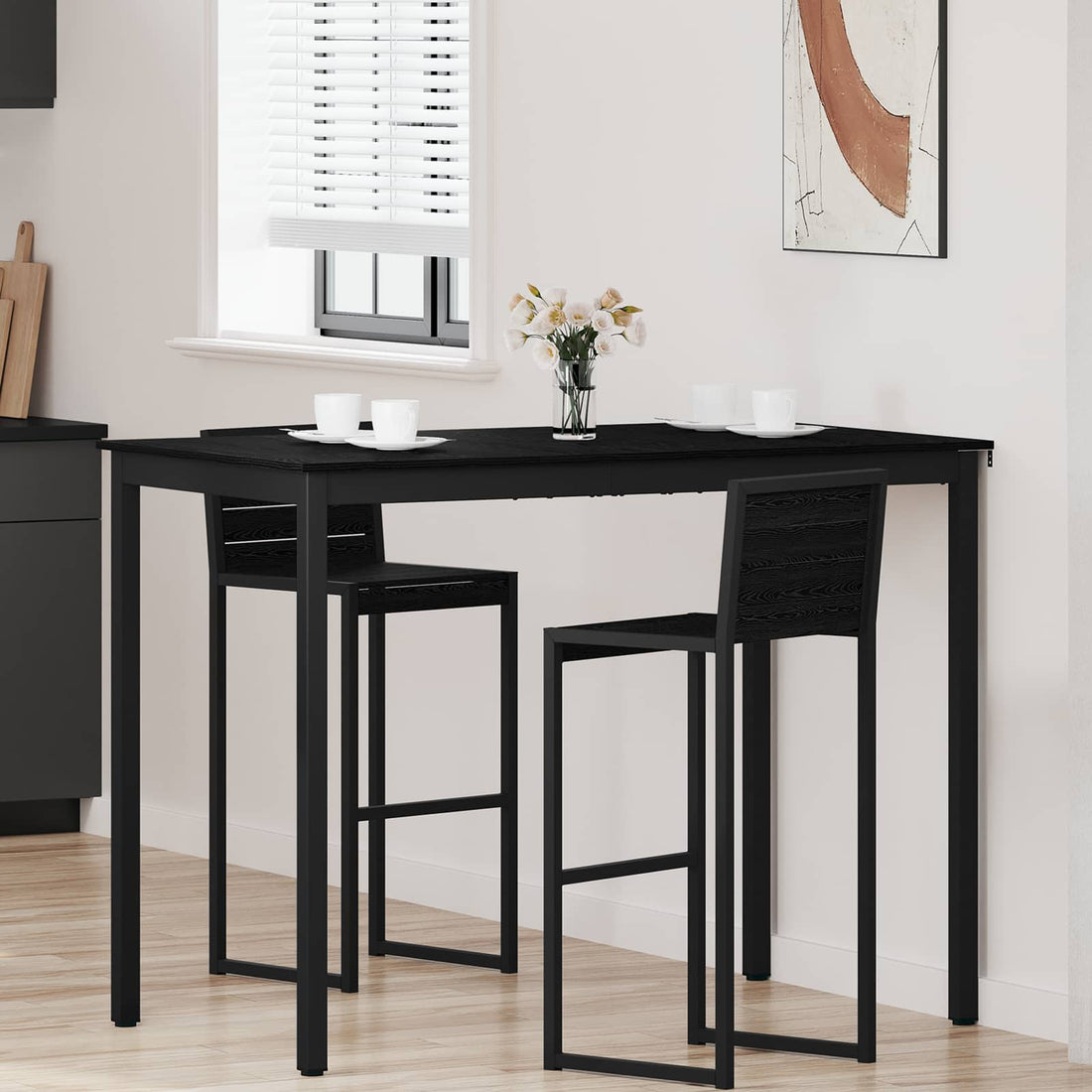 vidaXL Mesa de barra de pie Madera de ingeniería Rectangular