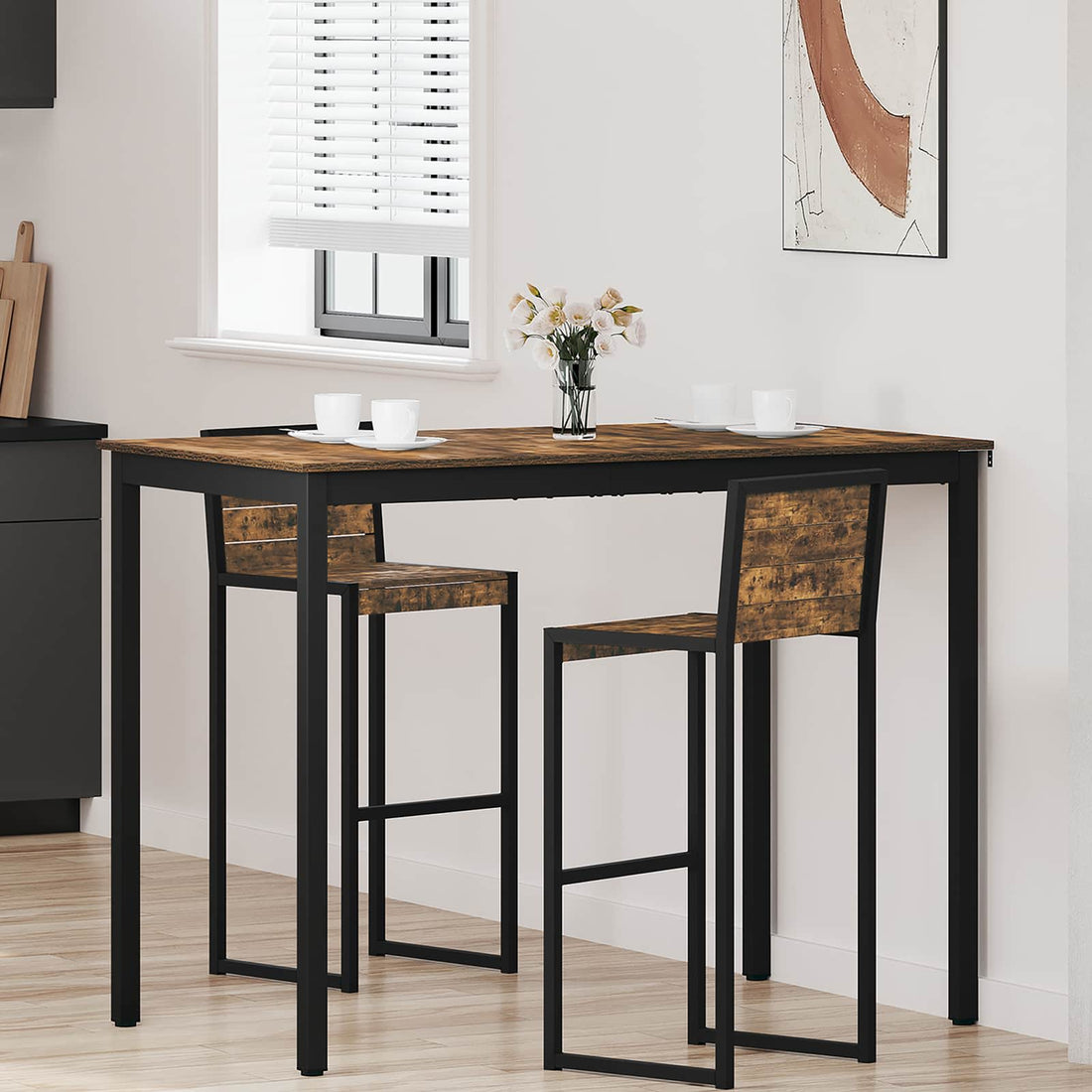 vidaXL Mesa de barra de pie Madera de ingeniería Rectangular