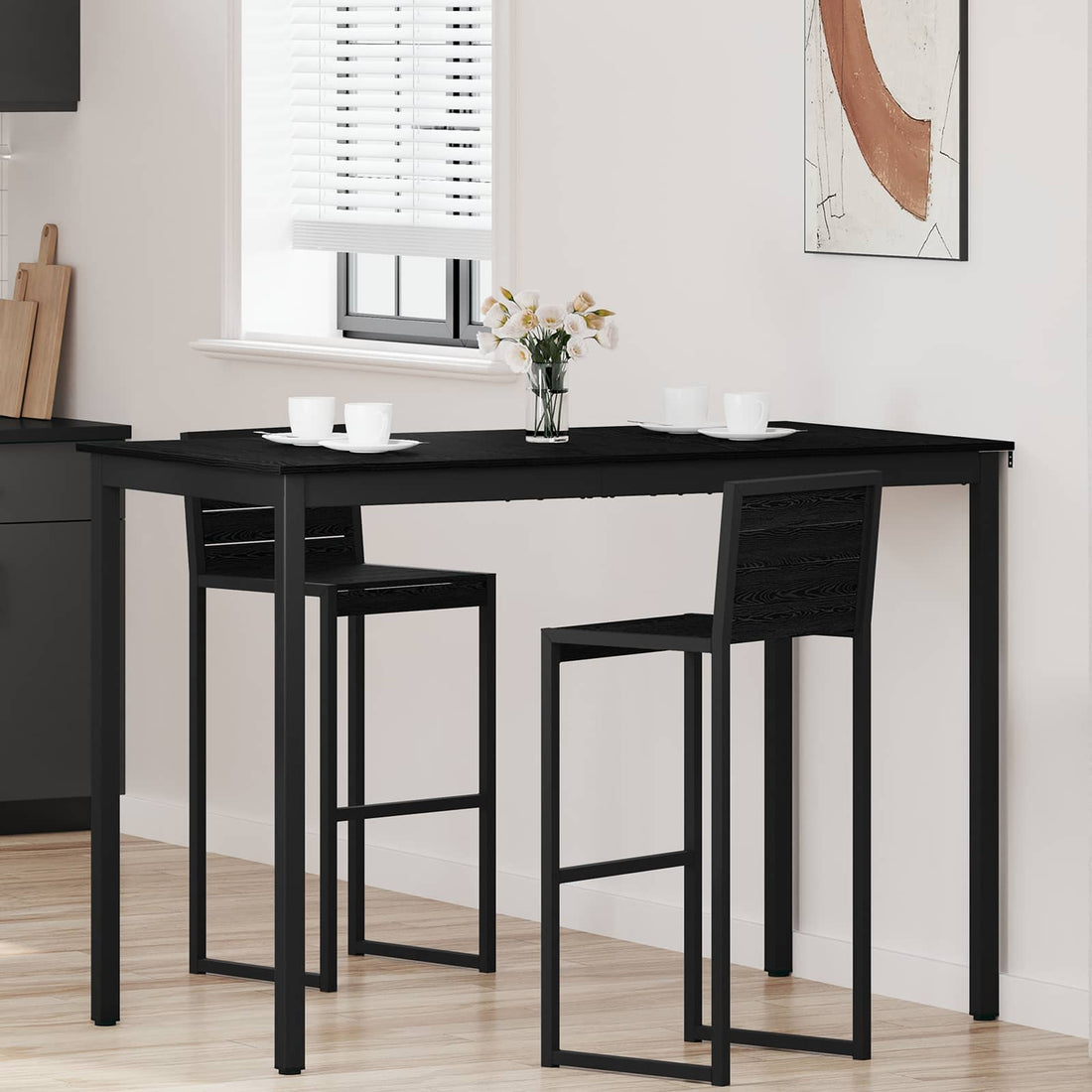 vidaXL Mesa de barra de pie Madera de ingeniería Rectangular