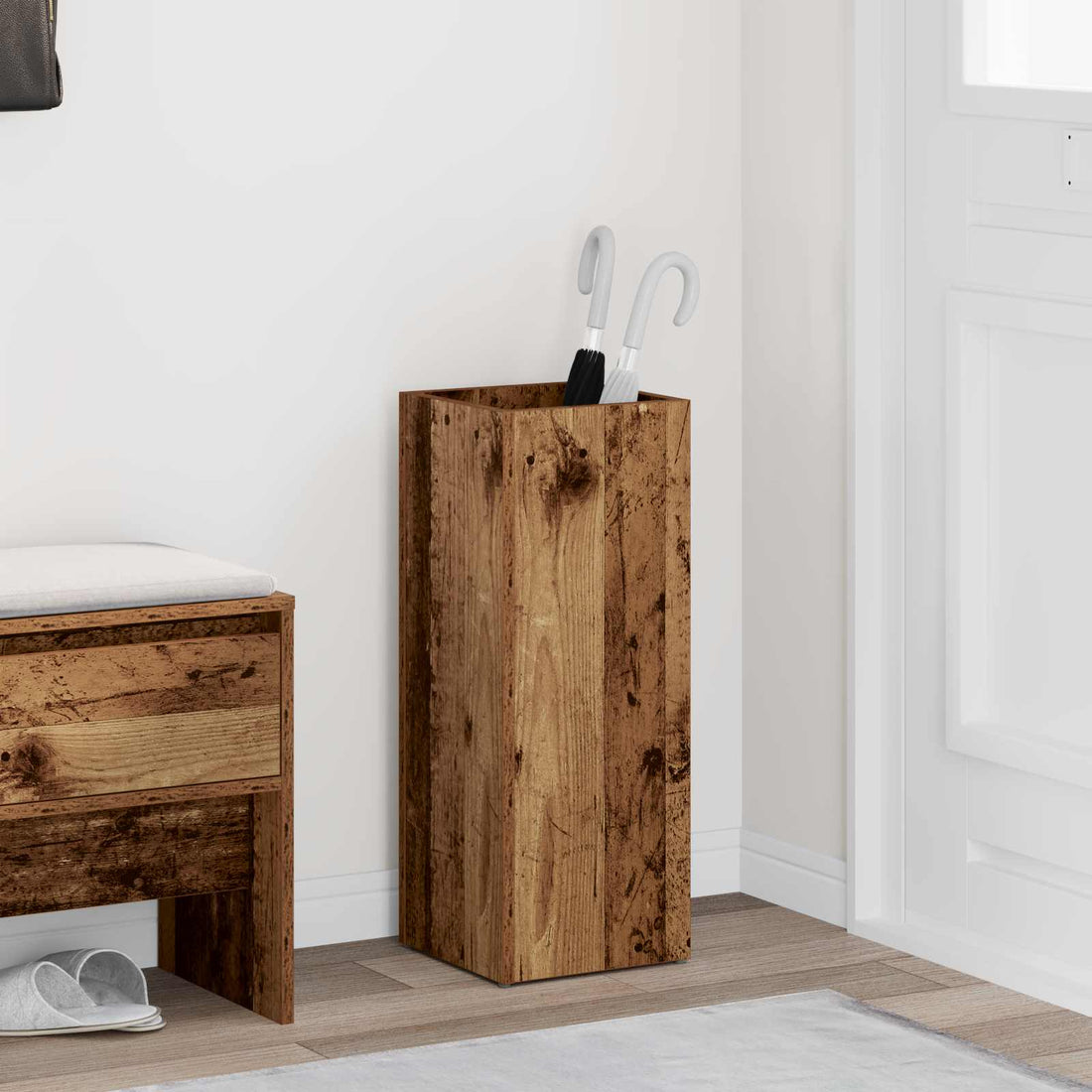 vidaXL Soporte de Sombrilla Madera vieja 25 x 24,5 x 64 cm