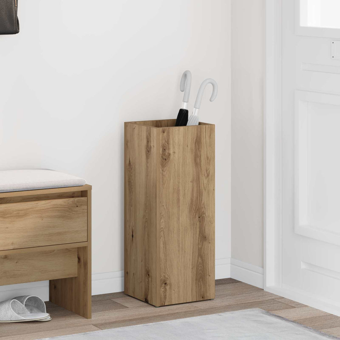 vidaXL Soporte de Sombrilla Roble artisan 25 x 24,5 x 64 cm