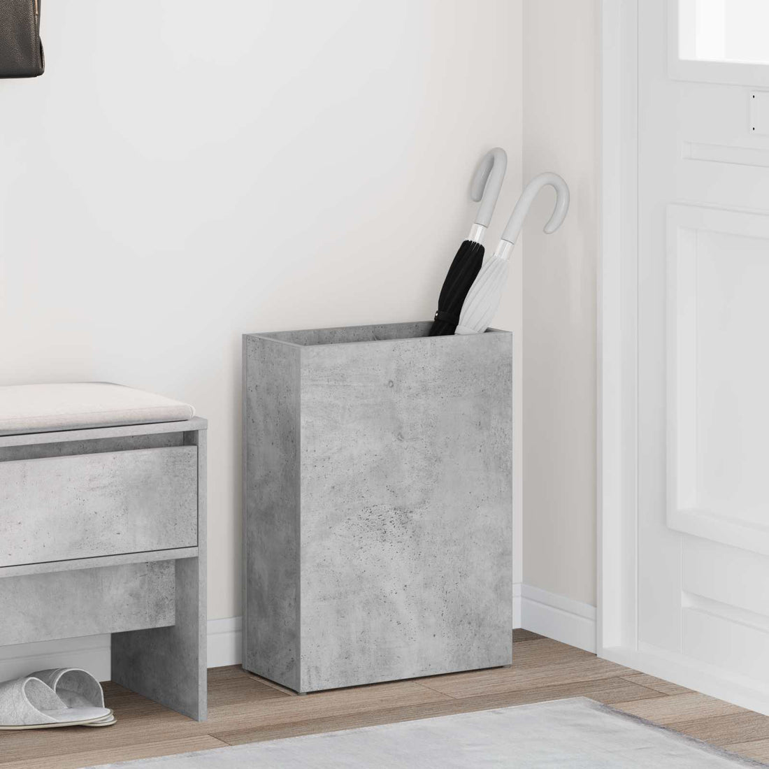 vidaXL Paraguero Gris Concreto 40 x 20 x 55,5 cm Madera de ingeniería