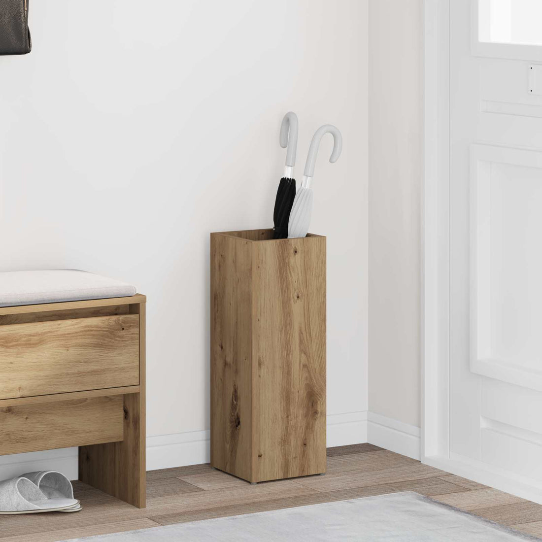 vidaXL Paraguero Roble artisan 20 x 20 x 55,5 cm Madera de ingeniería