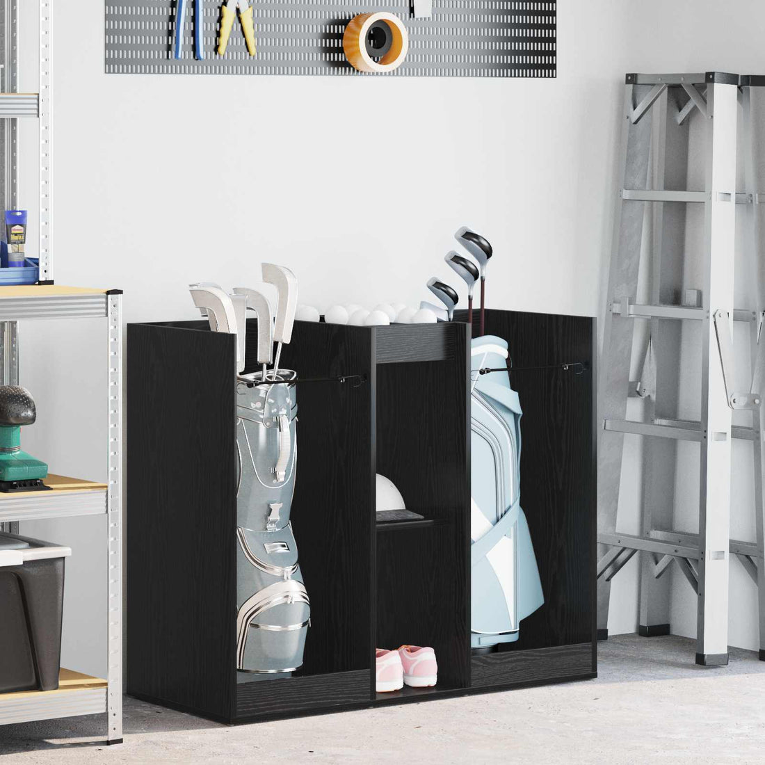 vidaXL Armario de Golf Liso Roble Negro 102 x 45 x 85,5 cm