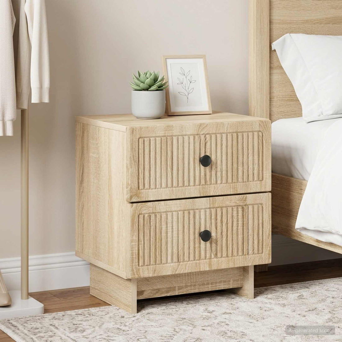 vidaXL Armario de Noche 2 uds. Roble Sonoma 43 x 34,5 x 47,5 cm