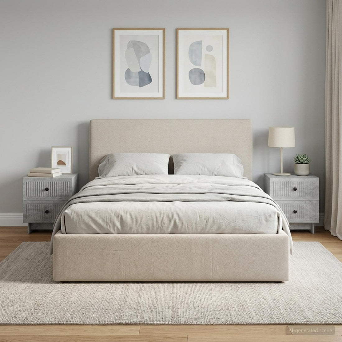 vidaXL Armario de Noche 2 uds. Gris Hormigón 43 x 34,5 x 47,5 cm