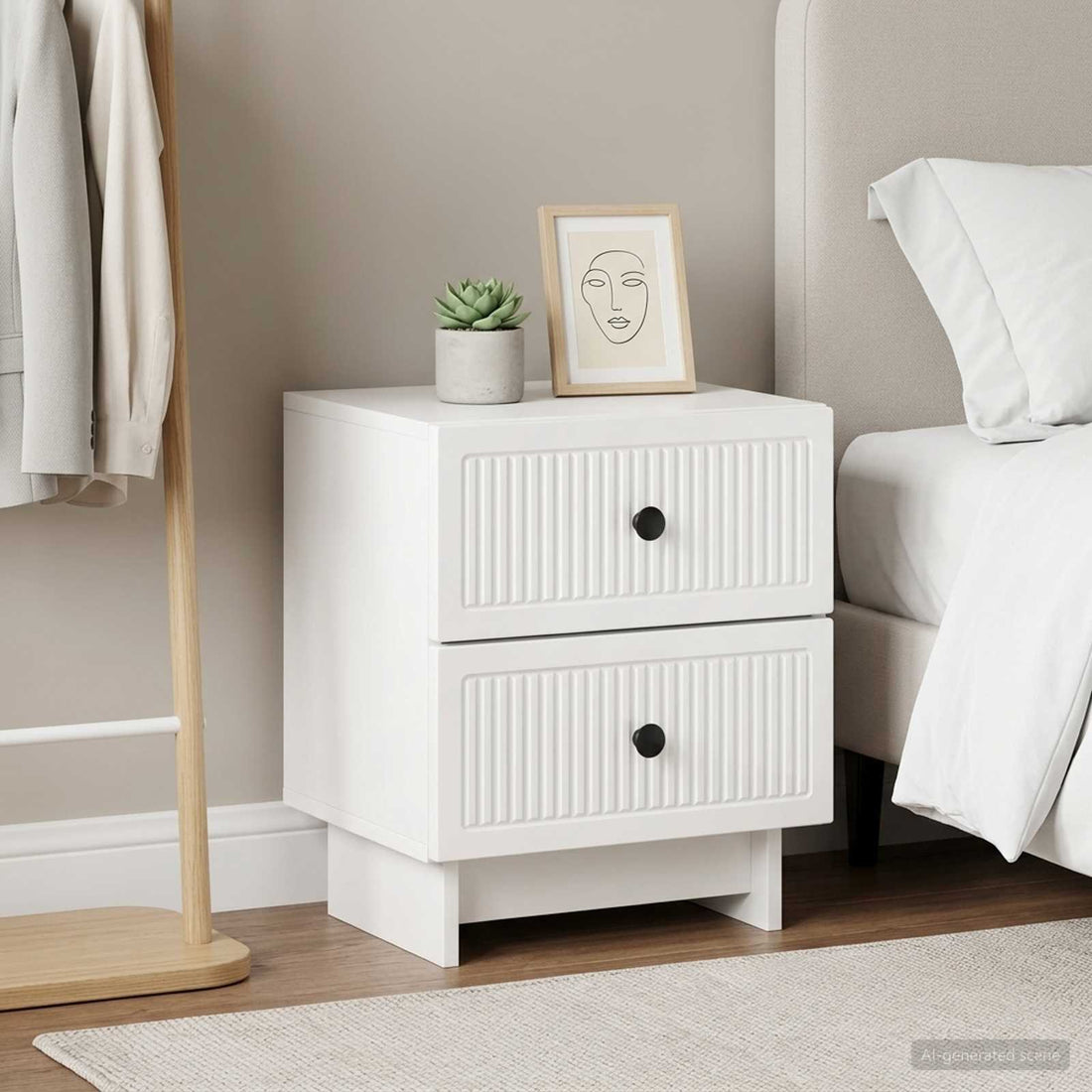 vidaXL Armario de Noche 2 uds. Brillante 43 x 34,5 x 47,5 cm