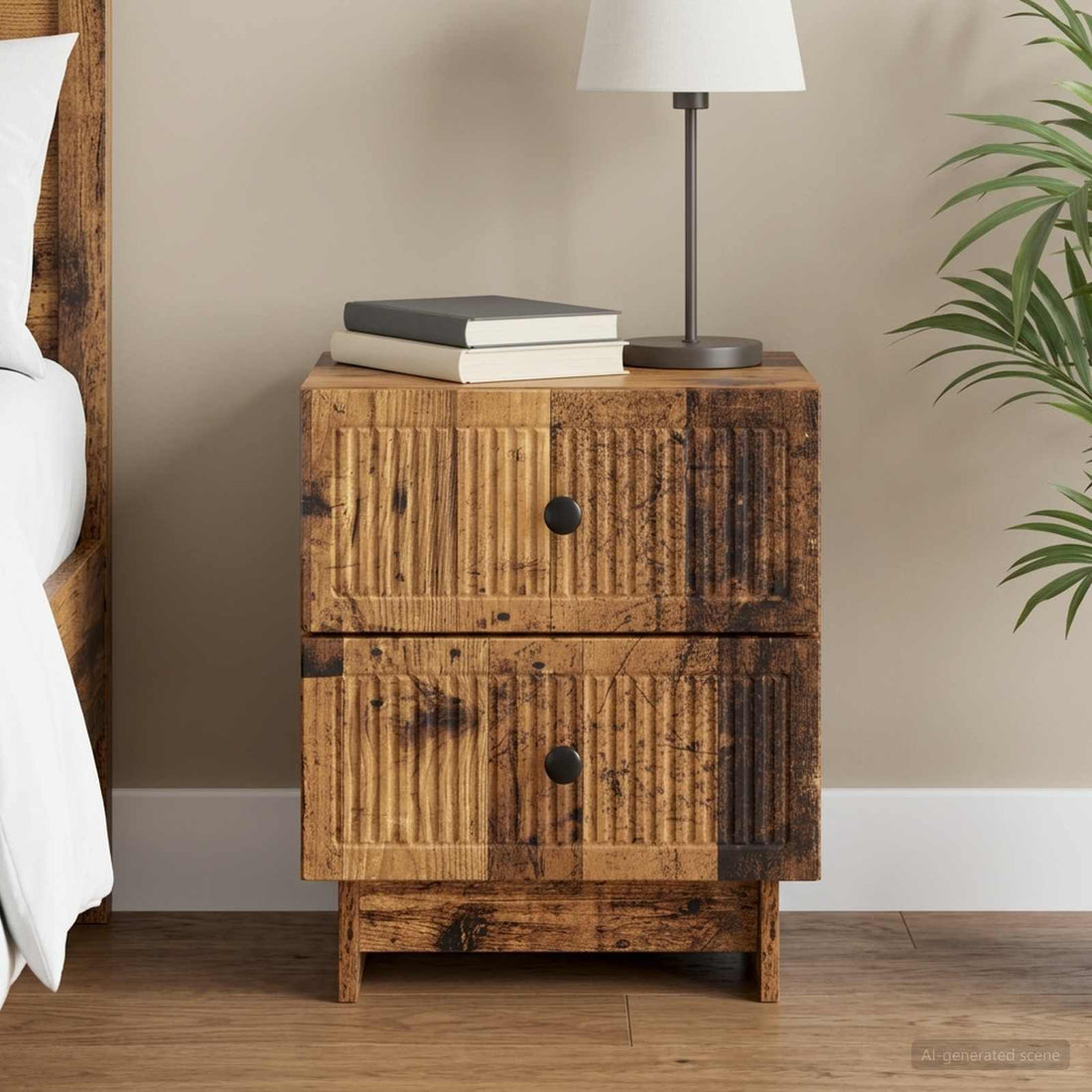 vidaXL Armario de Noche Madera envejecida 43 x 34,5 x 47,5 cm