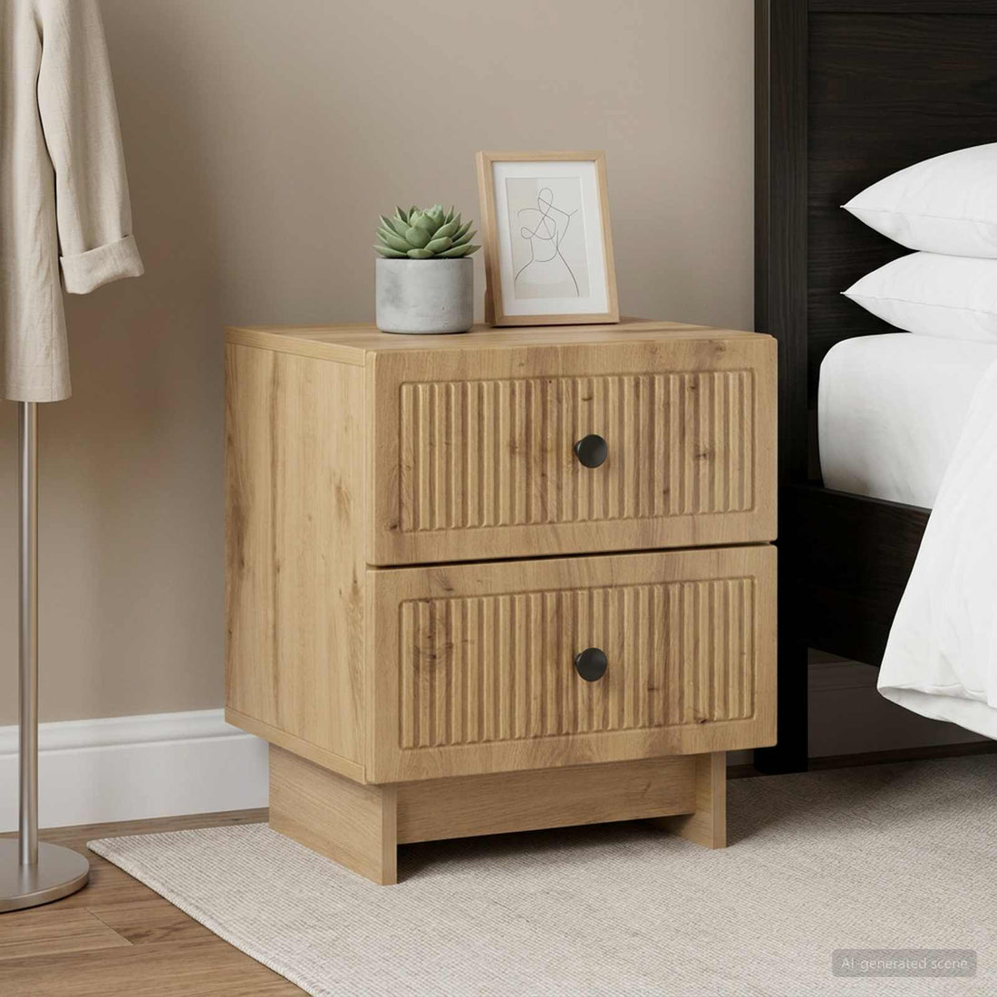 vidaXL Armario de Noche 2 uds. Roble artisan 43 x 34,5 x 47,5 cm