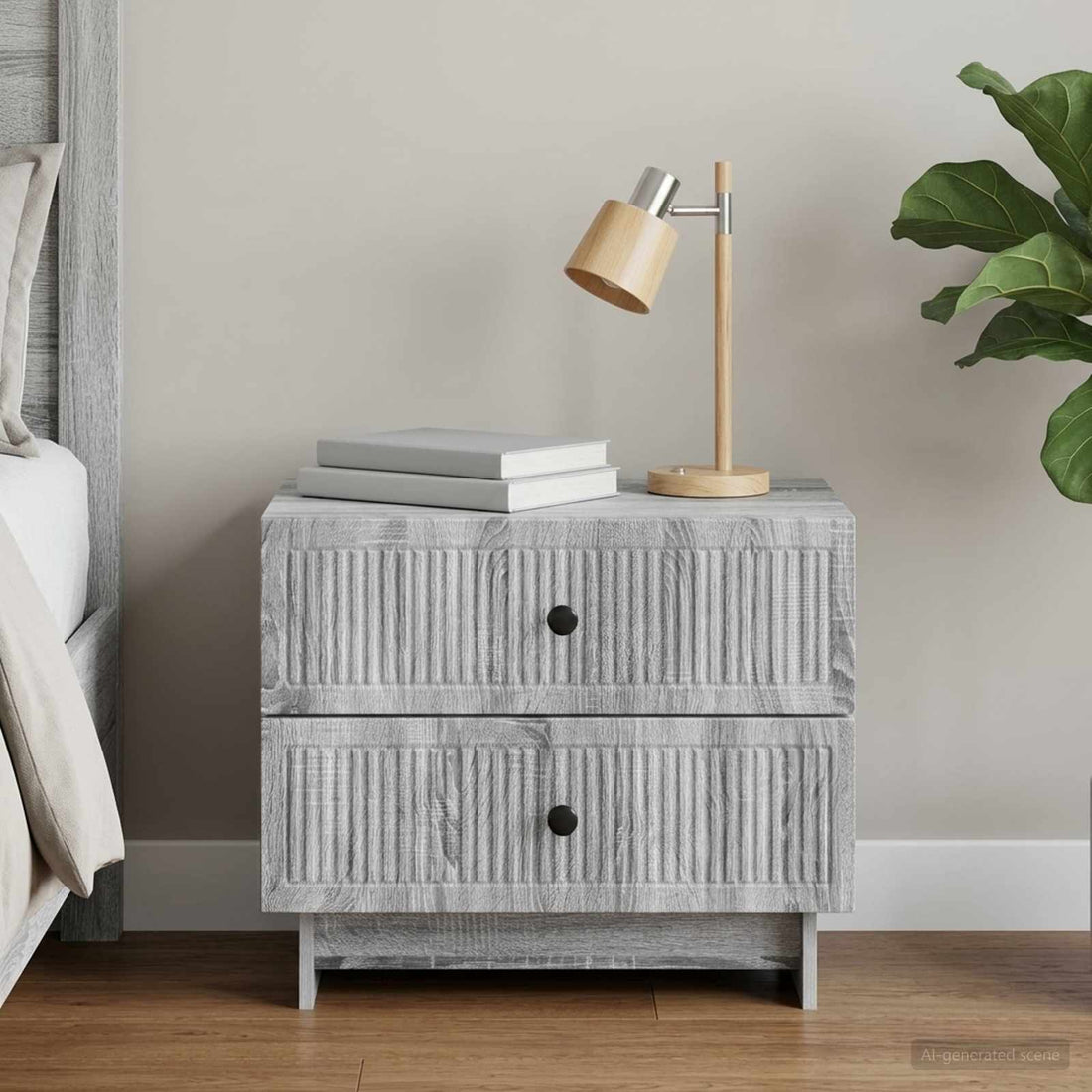 vidaXL Armario de Noche Gris Sonoma 62 x 34,5 x 47,5 cm