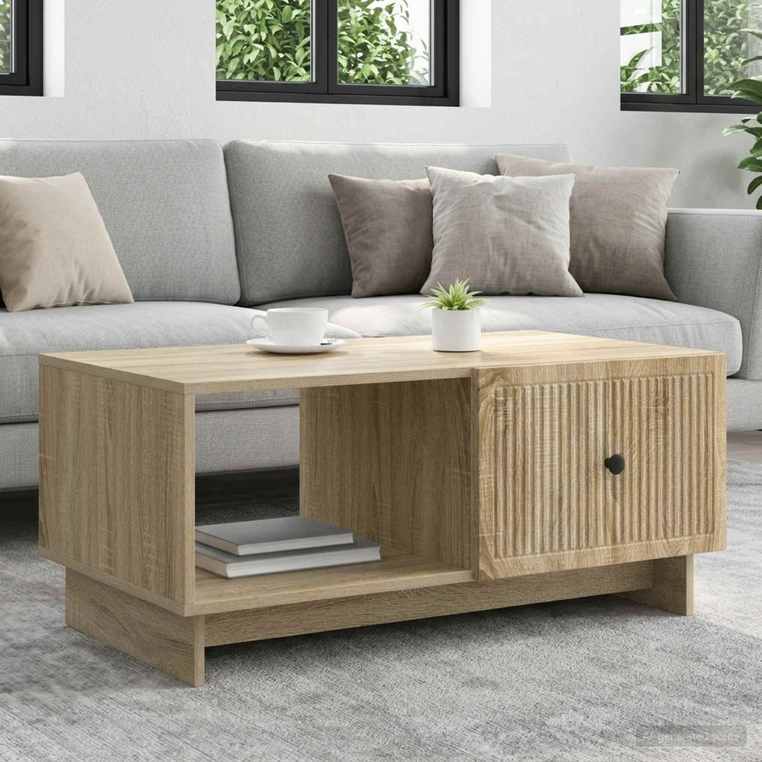 vidaXL Mesa de Café Roble Sonoma 90 x 50 x 40 cm Madera de Ingeniería