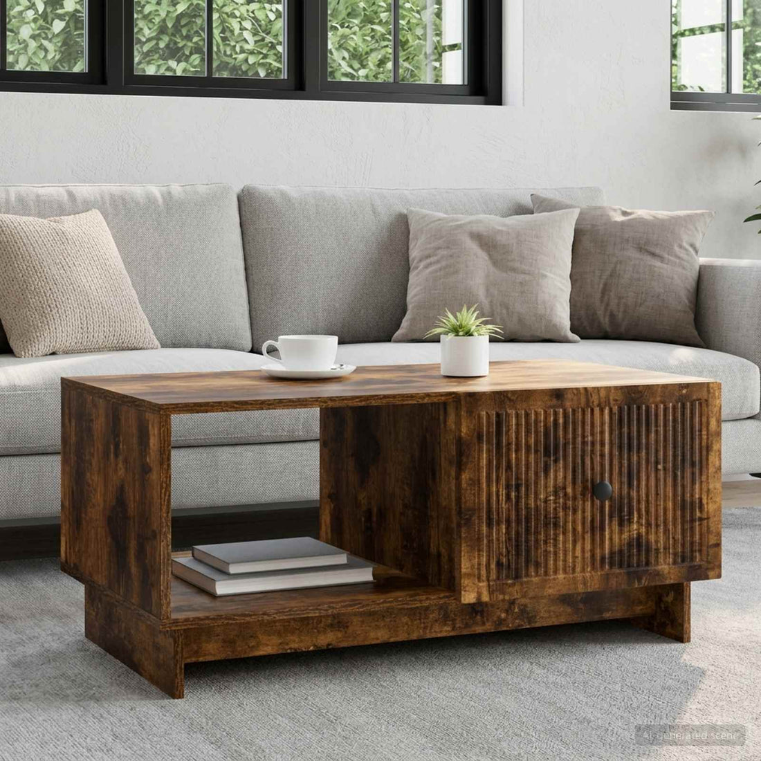 vidaXL Mesa de Café Roble Ahumado 90 x 50 x 40 cm Madera de Ingeniería