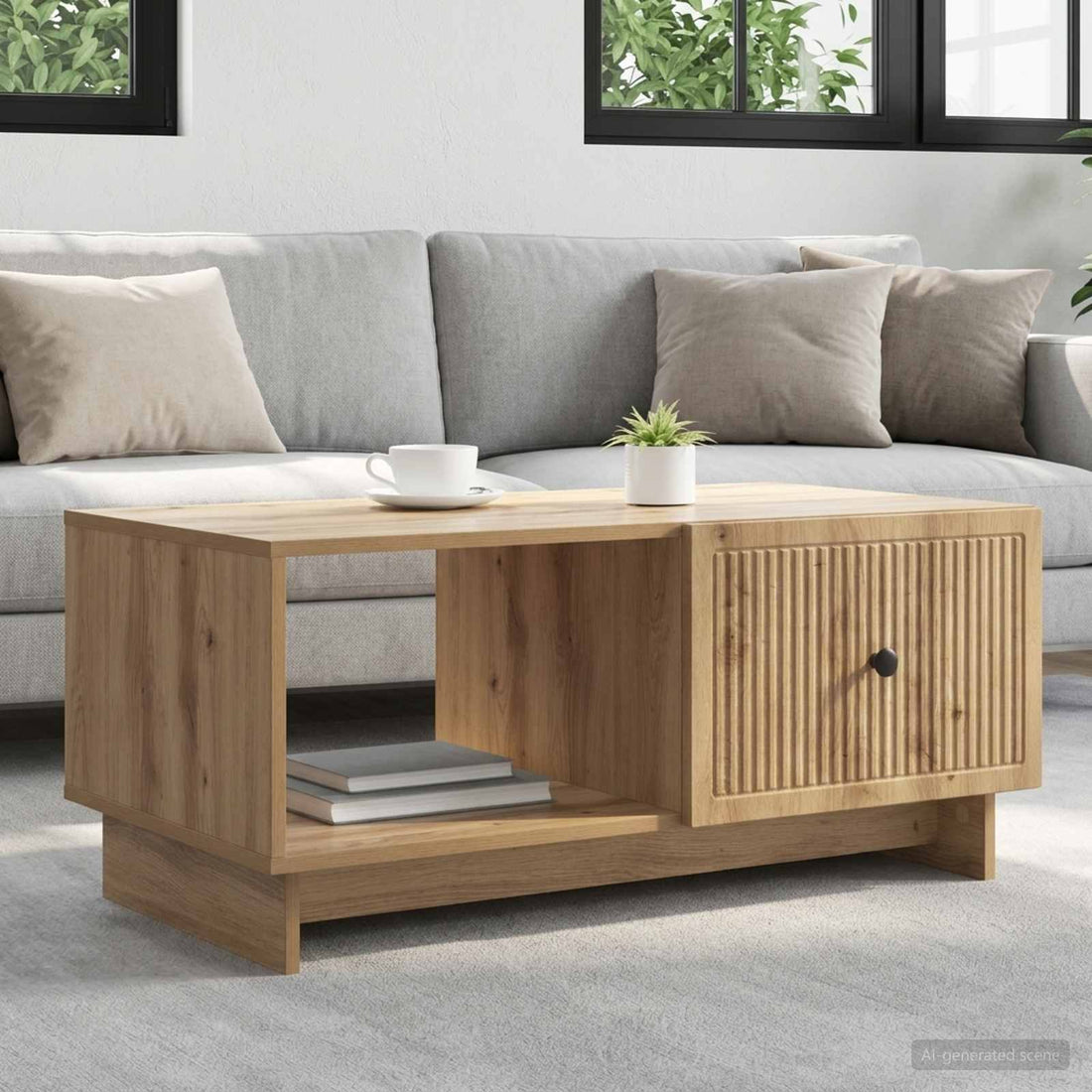 vidaXL Mesa de Café Roble artisan 90 x 50 x 40 cm Madera de Ingeniería