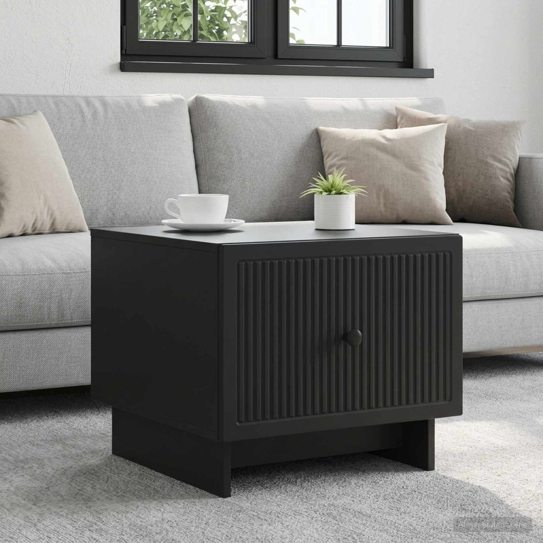 vidaXL Mesa de Café Negro 49 x 50 x 40 cm Madera de Ingeniería