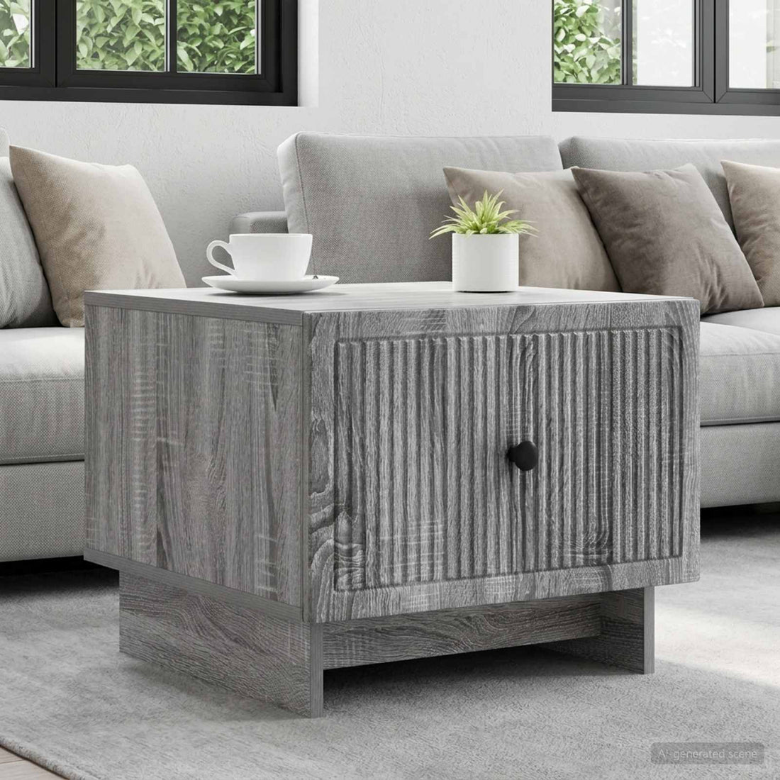 vidaXL Mesa de Café Gris Sonoma 49 x 50 x 40 cm Madera de Ingeniería