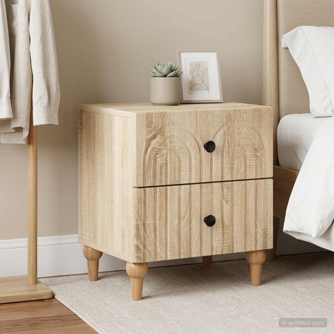 vidaXL Armario de Noche 2 uds. Roble Sonoma 43 x 34,5 x 48 cm
