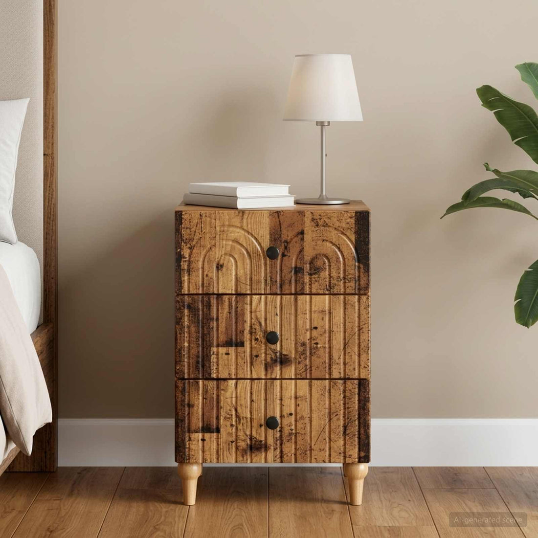 vidaXL Armario de Noche Madera envejecida 43x 41 x 66,5 cm