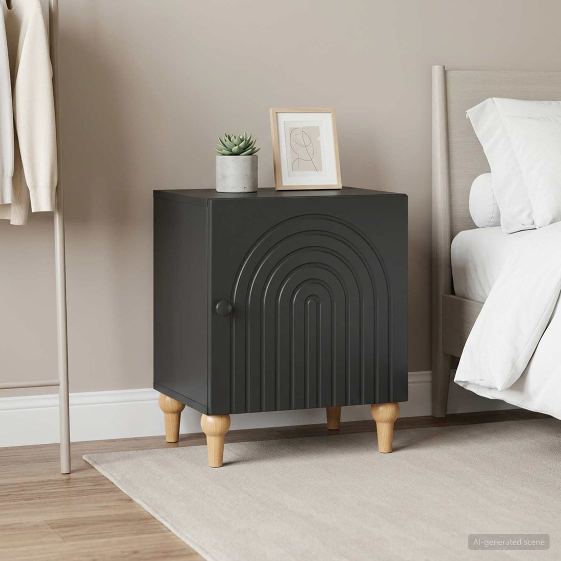 vidaXL Armario de Noche 2 uds. Negro 43 x 34,5 x 50 cm