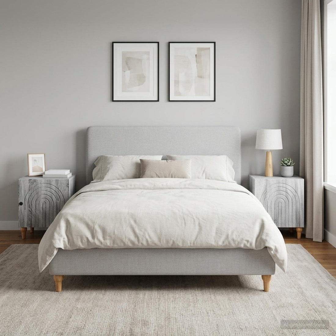 vidaXL Armario de Noche 2 uds. Gris Sonoma 43 x 34,5 x 50 cm