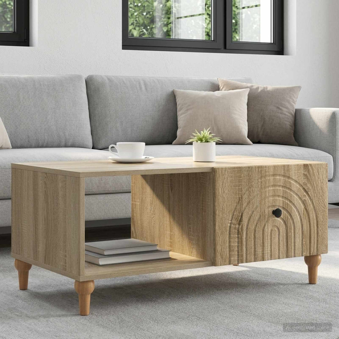 vidaXL Mesa de Café Roble Sonoma 90 x 50 x 40 cm Madera de Ingeniería