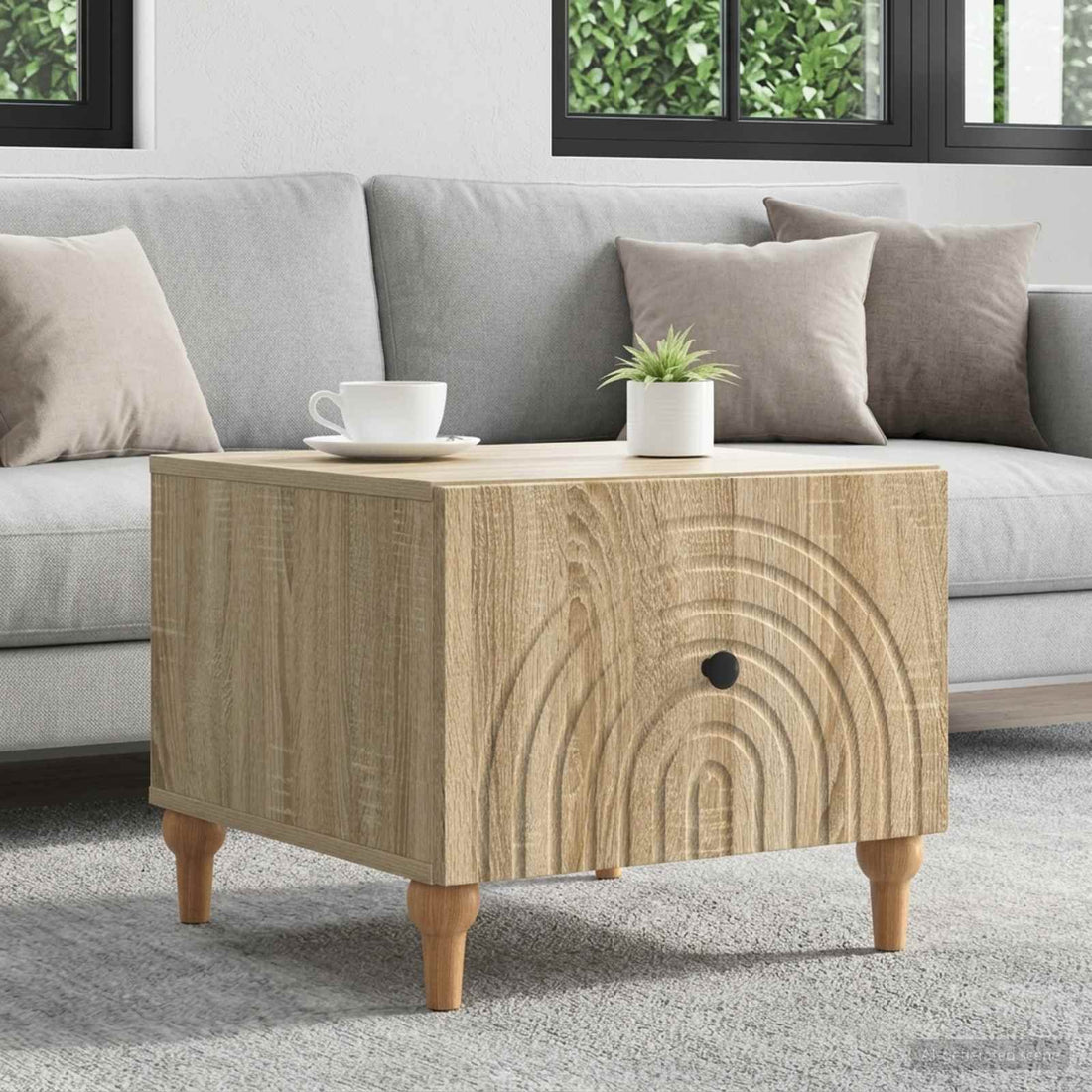 vidaXL Mesa de Café Roble Sonoma 49 x 50 x 40 cm Madera de Ingeniería