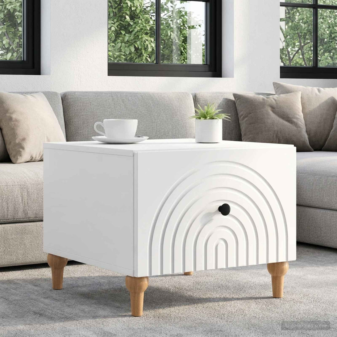 vidaXL Mesa de Café Brillante 49 x 50 x 40 cm Madera de Ingeniería