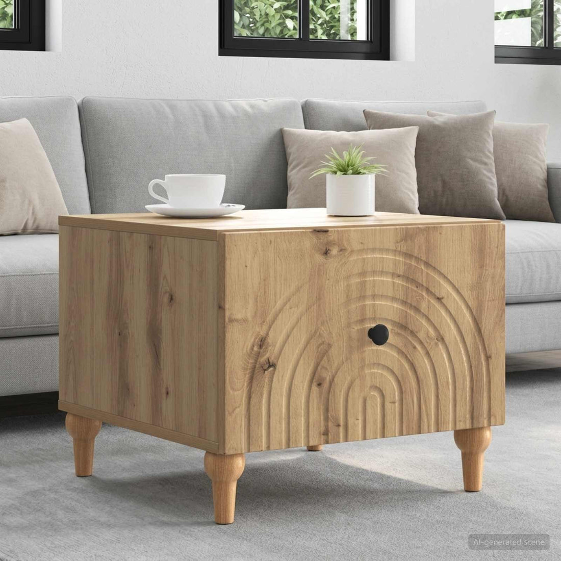 vidaXL Mesa de Café Roble artisan 49 x 50 x 40 cm Madera de Ingeniería