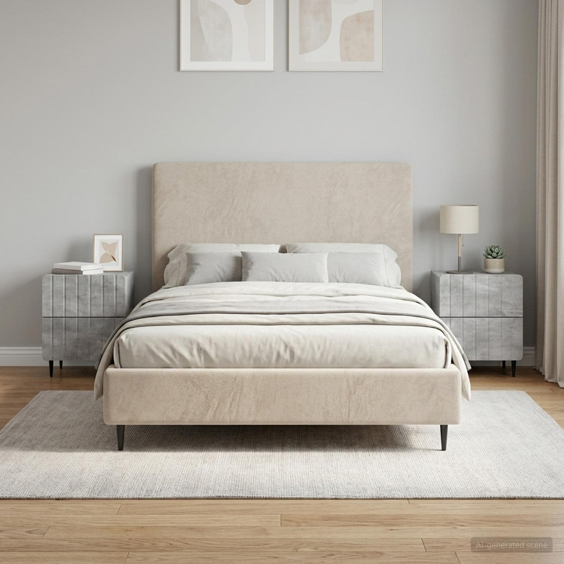 vidaXL Armario de Noche 2 uds. Gris Hormigón 43 x 34,5 x 49,5 cm