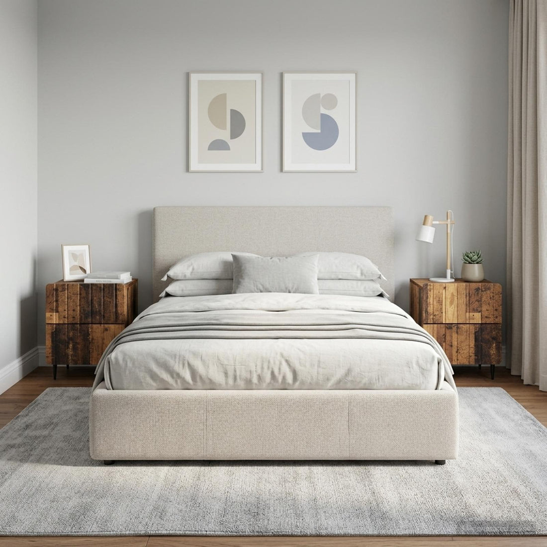 vidaXL Armario de Noche 2 uds. Madera envejecida 43 x 34,5 x 49,5 cm