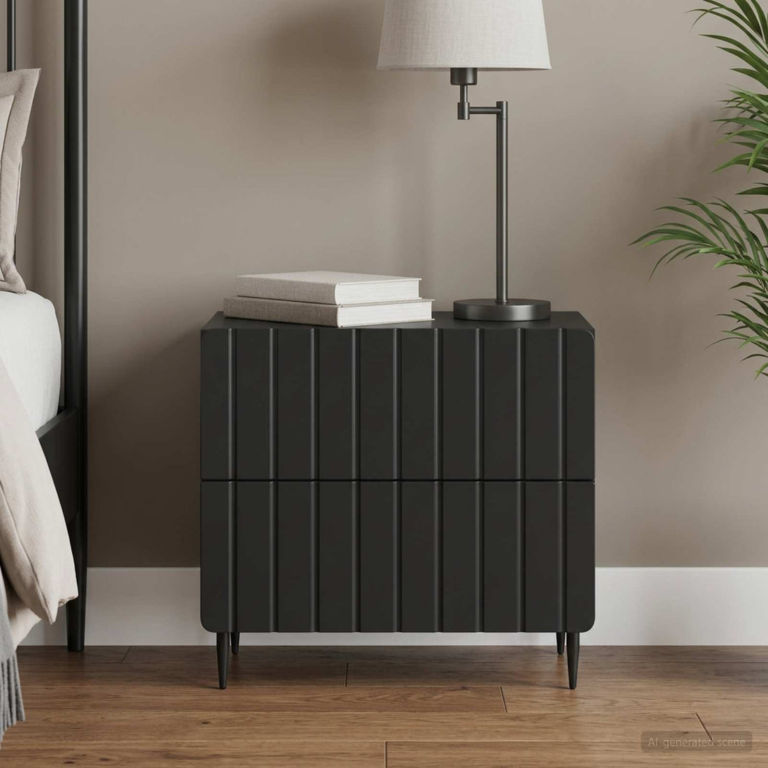 vidaXL Armario de Noche Negro 62 x 34,5 x 49,5 cm Madera de Ingeniería