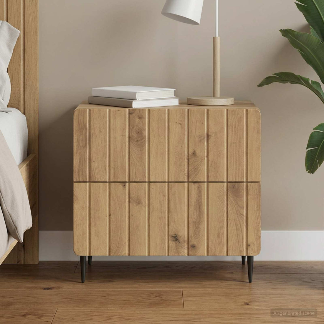 vidaXL Armario de Noche Roble artisan 62 x 34,5 x 49,5 cm