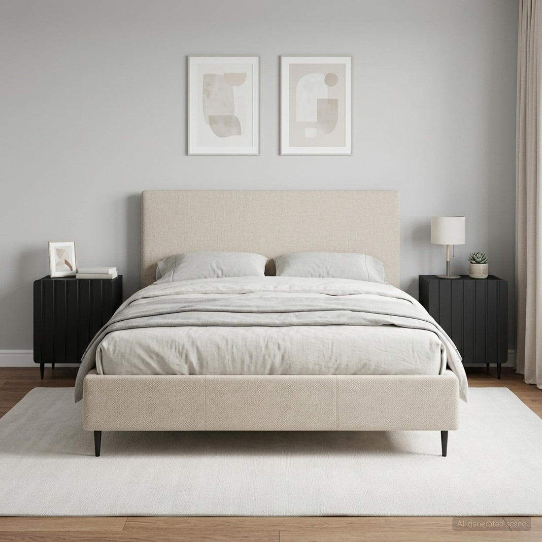 vidaXL Armario de Noche 2 uds. Negro 43 x 34,5 x 52 cm