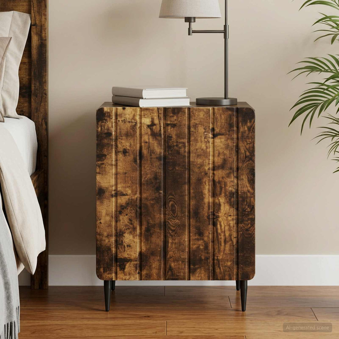 vidaXL Armario de Noche Roble Ahumado 43 x 34,5 x 52 cm