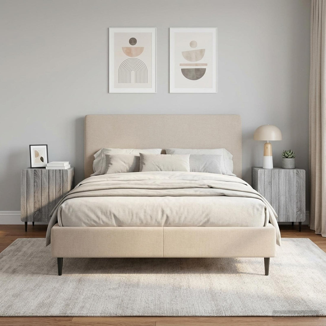 vidaXL Armario de Noche 2 uds. Gris Sonoma 43 x 34,5 x 52 cm